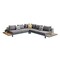 Armen Living Polo 4 piece Outdoor Sectional Set with Dark Gray Cushions and Modern Accent Pillows SETODPO4SE - alternate 5